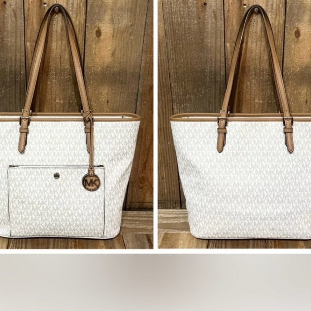 Michael Kors Elegant Cream and Tan Tote EUC
No call outs - Picture 2 of 5